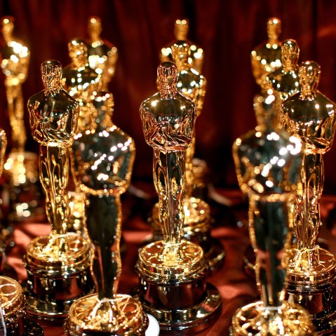 A general view of Oscar Statuettes backstage during the 87th Annual Academy Awards at Dolby Theatre on Feb. 22, 2015 in Hollywood, Calif. (Photo by Christopher Polk/Getty)