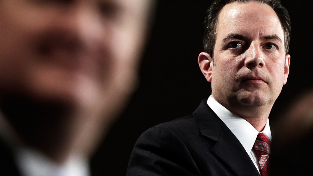 Republican National Committee Chairman Reince Priebus (C) speaks at the annual RNC winter meeting Jan. 24, 2014 in Washington, D.C. (Photo by Win McNamee/Getty)