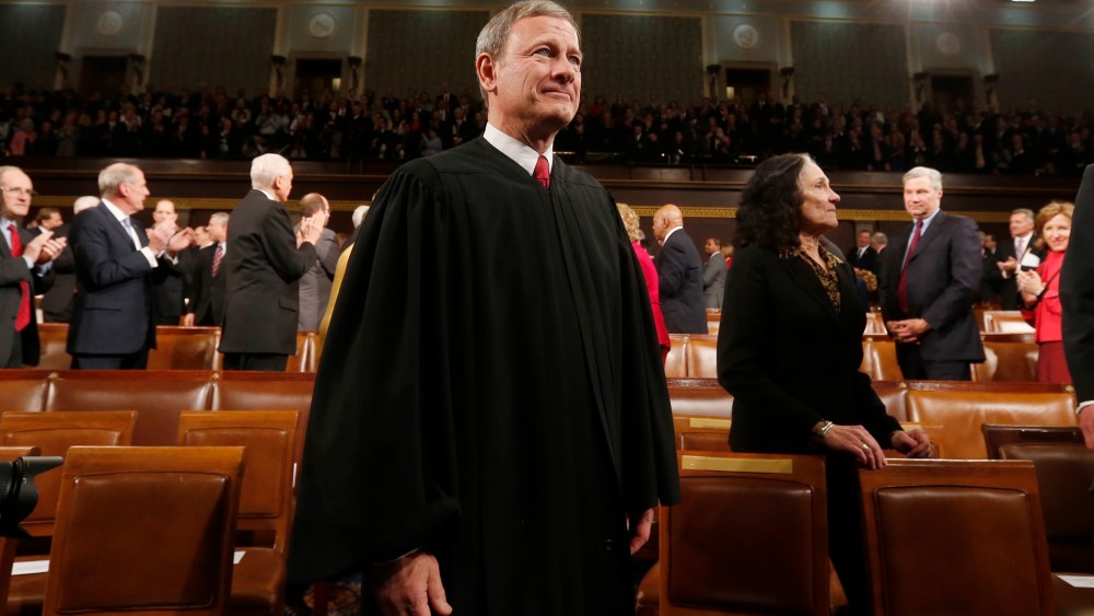 Supreme Court Chief Justice John Roberts arrives prior to President Barack Obama's State of the Union speech on Capitol Hill on Jan. 28, 2014 in Washington, DC. (Photo by Larry Downing/Pool/Getty)