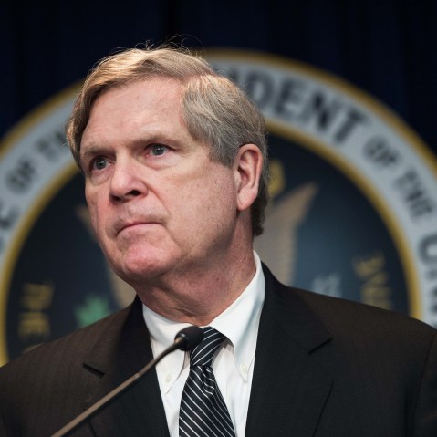 US Agriculture Secretary Tom Vilsack speaks at a press conference in Washington, DC on March 18, 2015. (Photo by Nicholas Kamm/AFP/Getty)