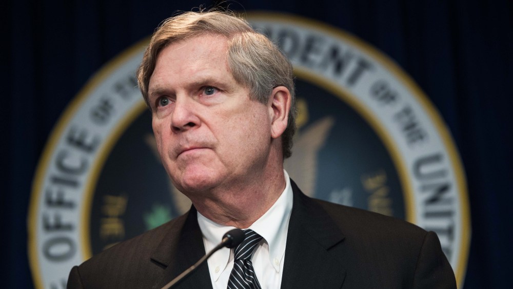 US Agriculture Secretary Tom Vilsack speaks at a press conference in Washington, DC on March 18, 2015. (Photo by Nicholas Kamm/AFP/Getty)