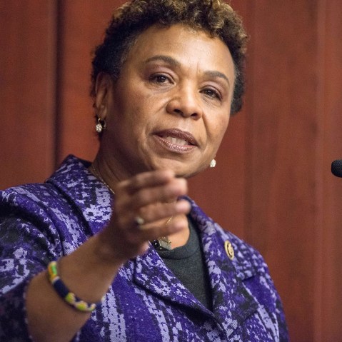 Congresswoman Barbara Lee speaks during the 2015 amfAR Capitol Hill Conference at U.S. Capitol Visitor Center on March 24, 2015 in Washington, DC. (Photo by Leigh Vogel/Getty)