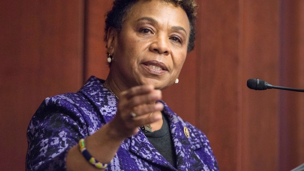 Congresswoman Barbara Lee speaks during the 2015 amfAR Capitol Hill Conference at U.S. Capitol Visitor Center on March 24, 2015 in Washington, DC. (Photo by Leigh Vogel/Getty)