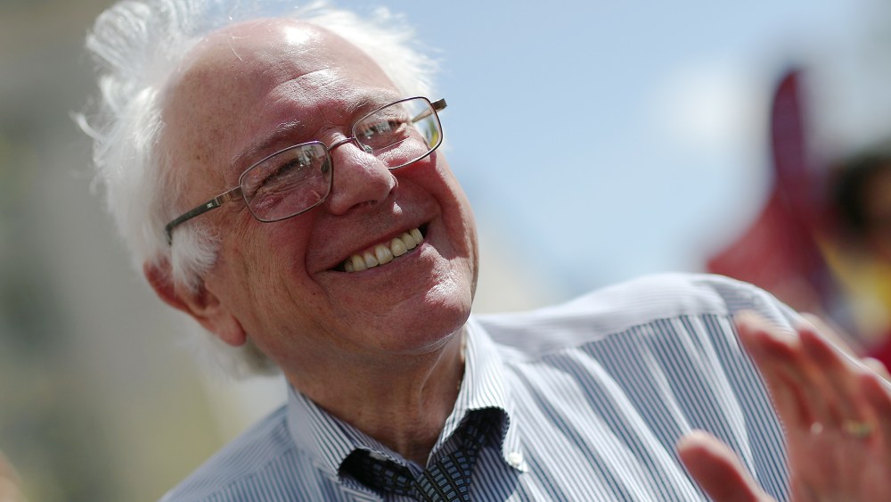 U.S. Sen. Bernie Sanders (I-VT) is known to occasionally participate in protests and pickets lines. Here, he marches with the Campaign for America's Future on April 20, 2015 in Washington, DC. (Photo by Win McNamee/Getty)
