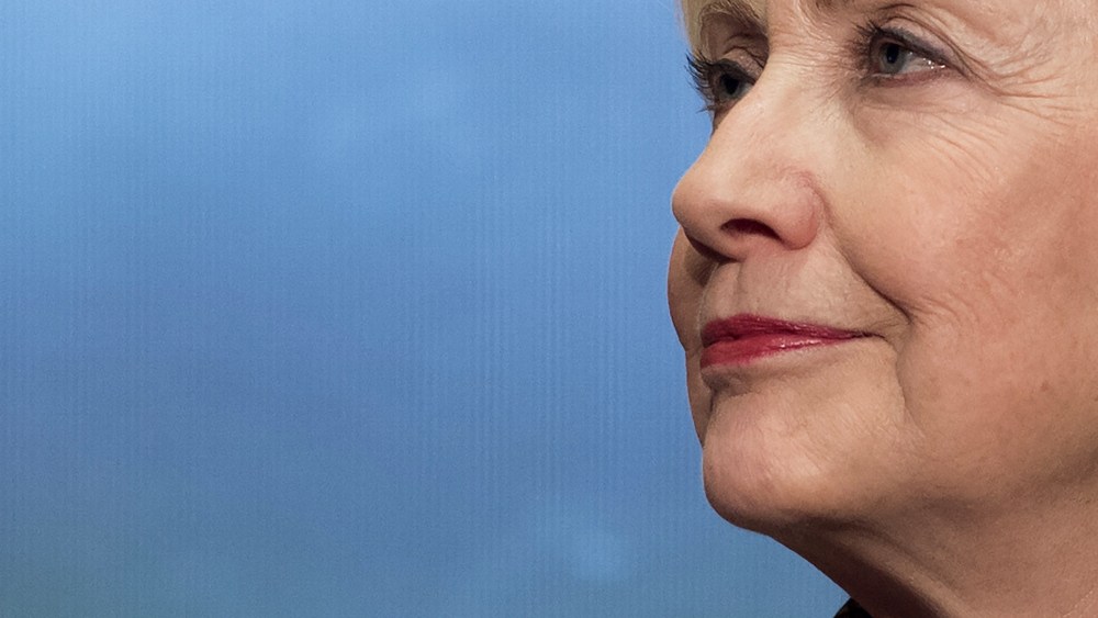 Democratic presidential hopeful Hillary Clinton attends a presentation of the Hillary Rodham Clinton Awards for Advancing Women in Peace and Security at Georgetown University in Washington on April 22, 2015. (Photo by Saul Loeb/AFP/Getty)