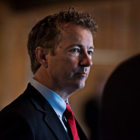 Senator Rand Paul Campaign Stop in Iowa on April 25, 2015. (Photo by Daniel Acker/Bloomberg/Getty)