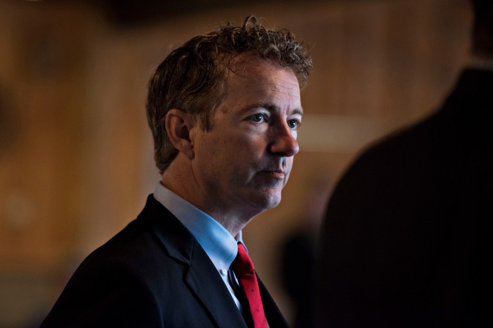 Senator Rand Paul Campaign Stop in Iowa on April 25, 2015. (Photo by Daniel Acker/Bloomberg/Getty)