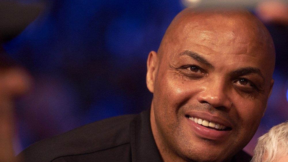 Former NBA player and TNT commentator Charles Barkley in crowd before Floyd Mayweather vs. Manny Pacquiao fight at MGM Grand Garden Arena, Las Vegas, Nev., May 2, 2015. (Photo by Robert Beck /Sports Illustrated/Getty)