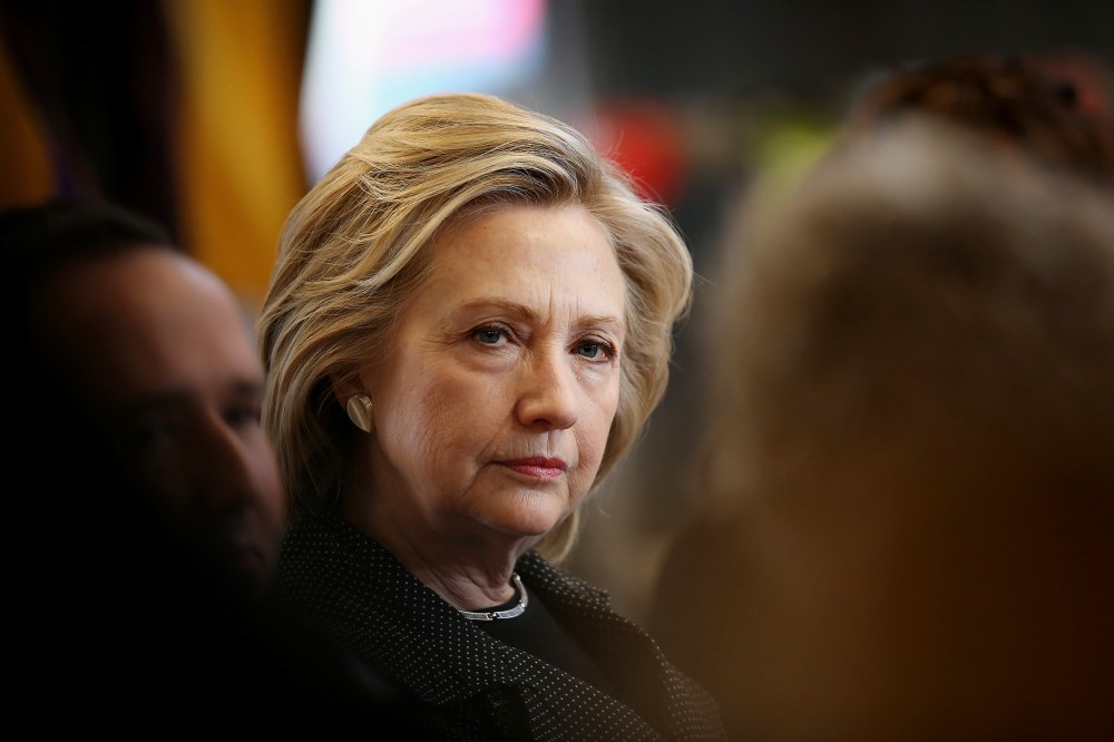 Democratic presidential hopeful and former Secretary of State Hillary Clinton hosts a small business forum with members of the business and lending communities at Bike Tech bicycle shop on May 19, 2015 in Cedar Falls, Ia. (Photo by Scott Olson/Getty)