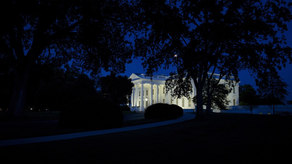 A dusk view of the White House in Washington, D.C. on May 30, 2015. (Photo by Brendan Smialowski/AFP/Getty)