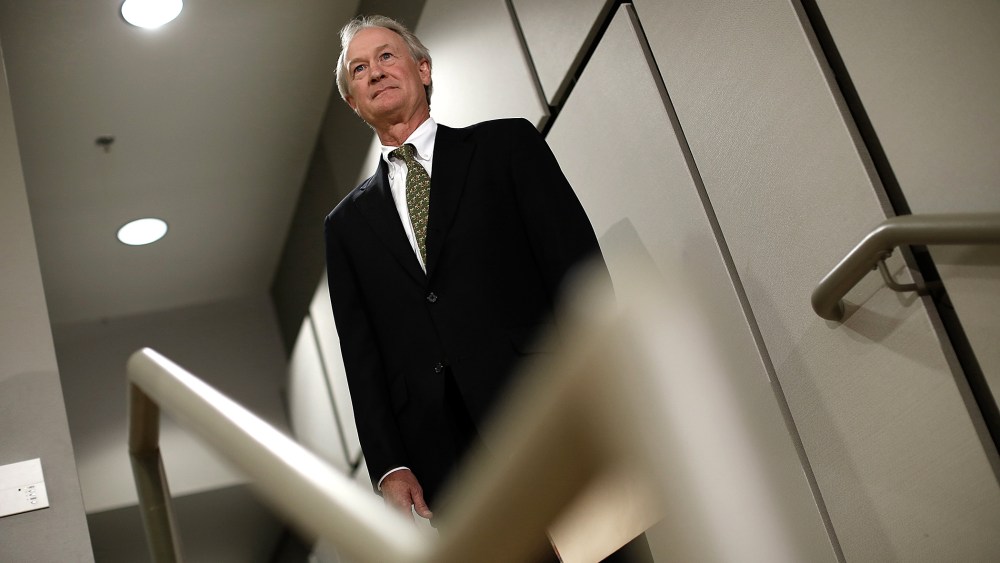 Democratic presidential candidate and former Sen. Lincoln Chafee (D-RI) arrives to announce his candidacy for the U.S. presidency at George Mason University June 3, 2015 in Arlington, Va. (Photo by Win McNamee/Getty)
