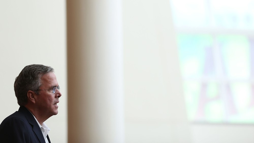 Former Florida Governor Jeb Bush speaks to the media on June 5, 2015 in Miami, Fla. (Photo by Joe Raedle/Getty)