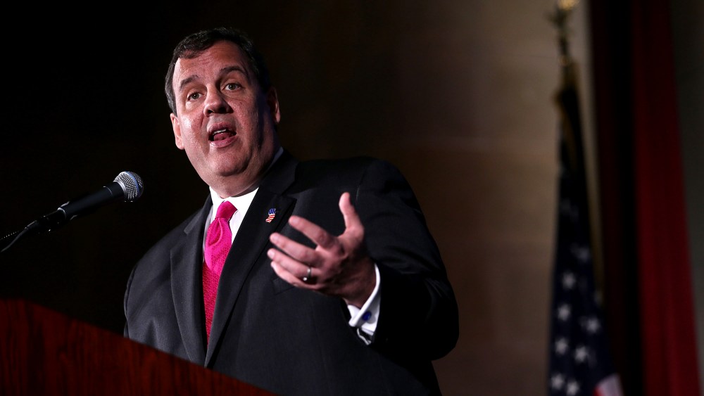 New Jersey Gov. Chris Christie gives remarks during the Latino Coalition's 20th anniversary luncheon June 10, 2015 at the U.S. Chamber of Commerce in Washington, DC. (Photo by Alex Wong/Getty)
