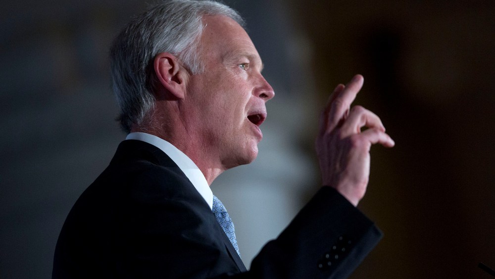 Senator Ron Johnson, a Republican from Wisconsin, speaks during the Faith and Freedom Coalition's "Road to Majority" legislative luncheon in Washington, D.C., June 18, 2015. (Photo by Andrew Harrer/Bloomberg/Getty)