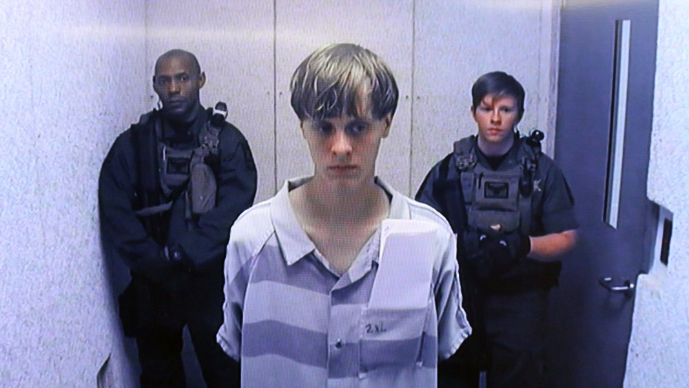 Dylann Roof appears at Centralized Bond Hearing Court June 19, 2015 in North Charleston, S.C. (Photo by Grace Beahm/Pool/Getty)