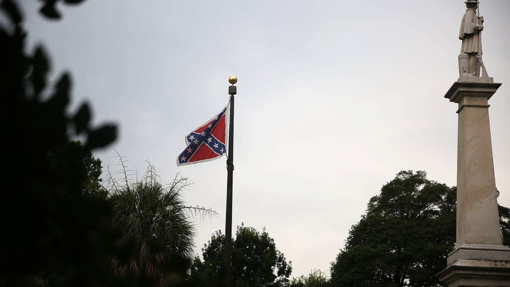 The Confederate flag flies on the Capitol grounds on June 22, 2015 in Columbia, S.C. (Photo by Joe Raedle/Getty)