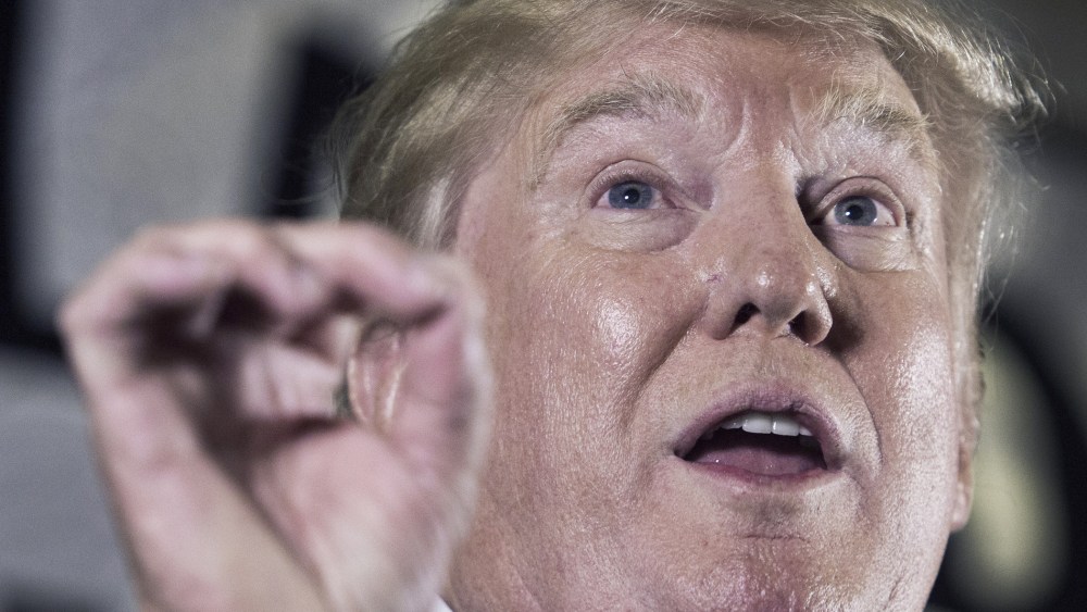 US presidential hopeful Donald Trump delivers remarks at the Maryland Republican Party's 25th Annual Red, White & Blue Dinner on June 23, 2015 in Linthicum, Md. (Photo by Paul J. Richards/AFP/Getty)