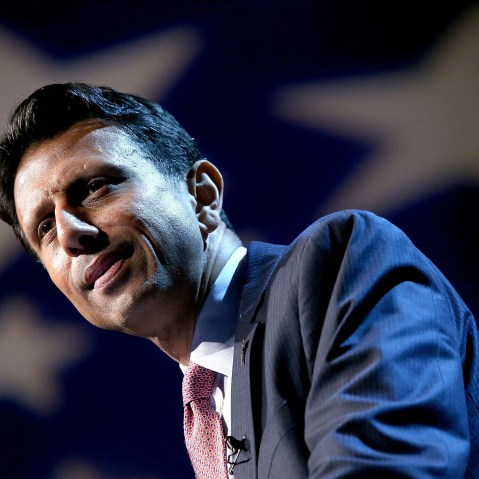 Louisiana Governor Bobby Jindal announces his candidacy for the 2016 Presidential nomination during a rally on June 24, 2015 in Kenner, La. (Photo by Sean Gardner/Getty)