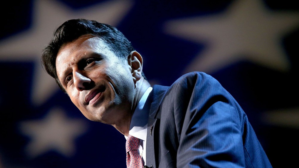 Louisiana Governor Bobby Jindal announces his candidacy for the 2016 Presidential nomination during a rally on June 24, 2015 in Kenner, La. (Photo by Sean Gardner/Getty)