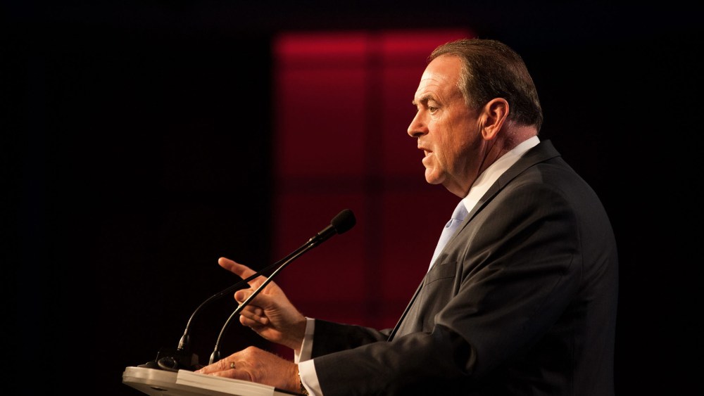 Mike Huckabee speaks during the Western Conservative Summit at the Colorado Convention Center on June 27, 2015 in Denver, Colorado. (Photo by Theo Stroomer/Getty)
