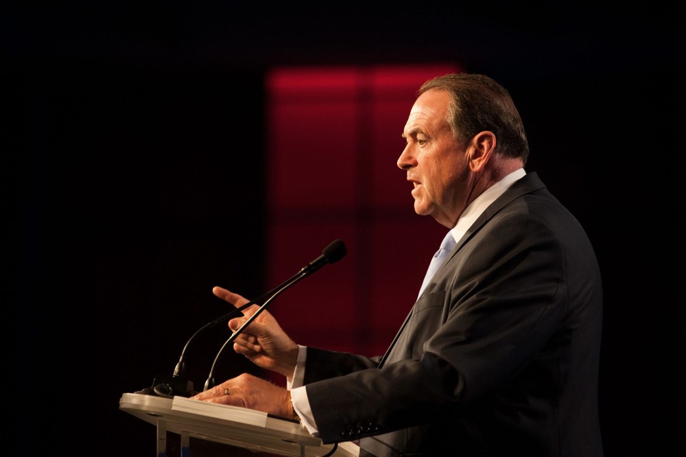 Mike Huckabee speaks during the Western Conservative Summit at the Colorado Convention Center on June 27, 2015 in Denver, Colorado. (Photo by Theo Stroomer/Getty)