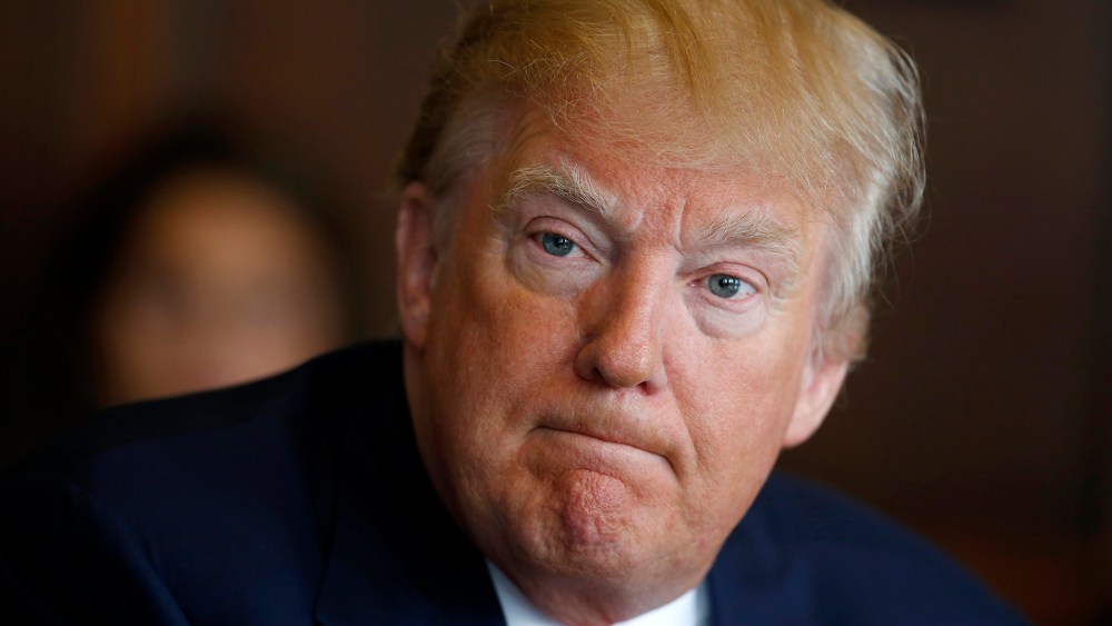 Donald Trump speaks with the Chicago Tribune Editorial Board, June 29, 2015 in Chicago. (Photo by Michael Tercha/Chicago Tribune/TNS/Getty)