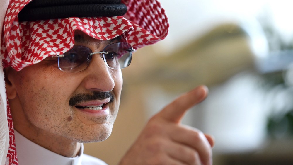 Saudi Arabia's billionaire Prince Alwaleed bin Talal speaks to reporters during a press conference in the Saudi capital, Riyadh, on July 1, 2015. (Photo by Fayez Nureldine/AFP/Getty)