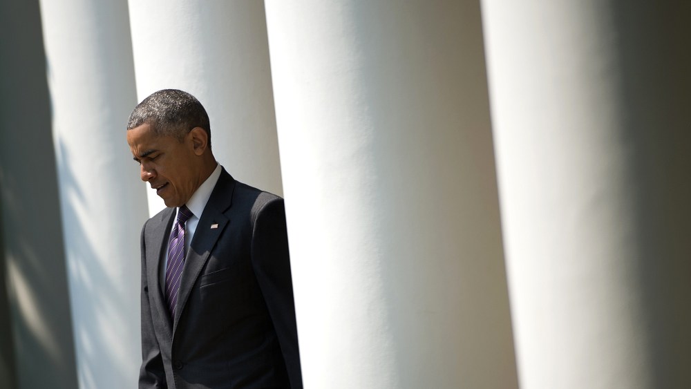 President Barack Obama arrives to speak in the Rose Garden of the White House in Washington, D.C. (Photo by Brendan Smialowski/AFP/Getty)