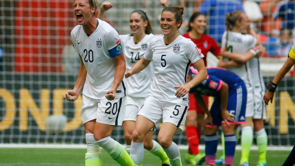 Abby Wambach #20 of the United States celebrates the 5-2 victory against Japan in the FIFA Women's World Cup Canada 2015 Final on July 5, 2015 in Vancouver, Canada. (Photo by Kevin C. Cox/Getty)