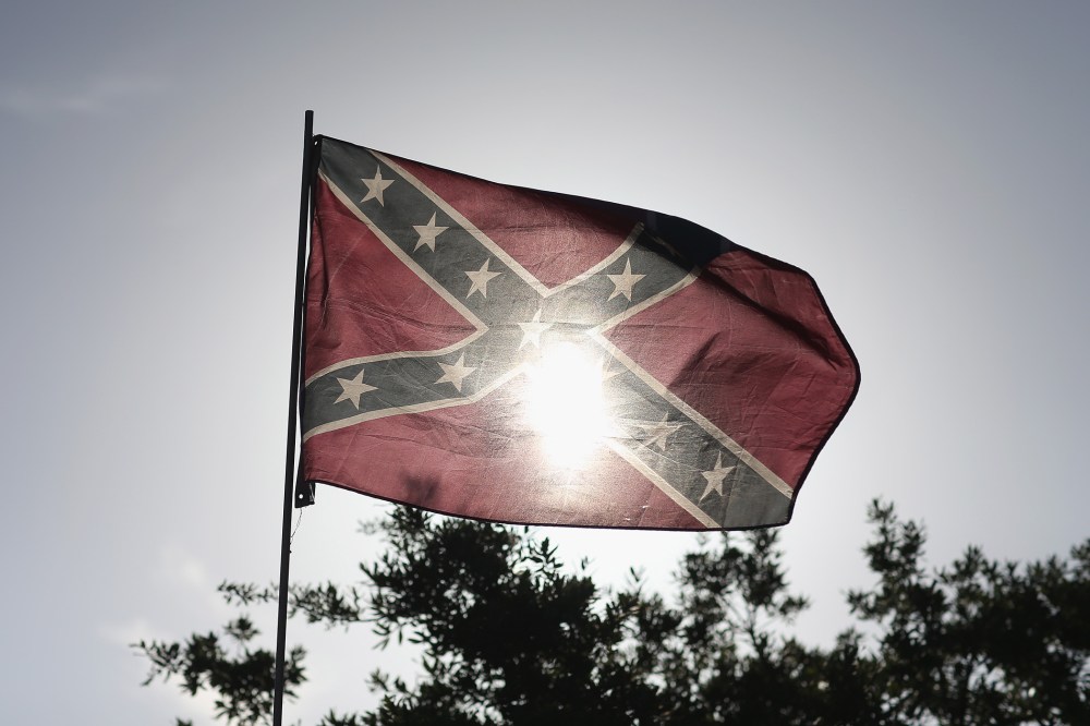 A Confederate flag is seen during a rally to show support for the American and Confederate flags on July 11, 2015. (Photo by Joe Raedle/Getty)