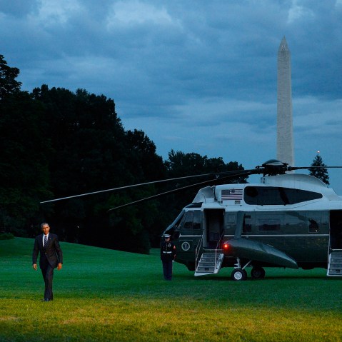President Barack Obama walks back to the residence after returning to the White House July 14, 2015 in Washington, D.C. (Photo by Olivier Douliery/Pool/Getty)