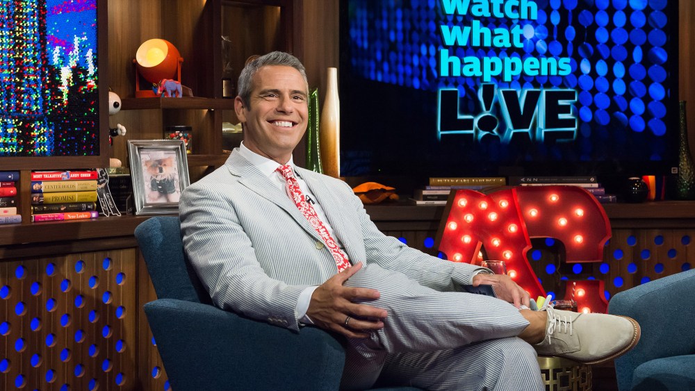 Andy Cohen on his show Watch What Happens Live (Photo by Charles Sykes/Bravo/NBCU/Getty).