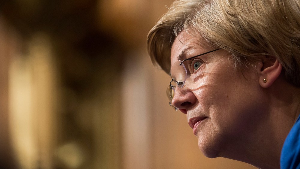 Senator Elizabeth Warren listens to Janet Yellen, chair of the U.S. Federal Reserve, during her semiannual report on the economy to the Senate Banking Committee in Washington, D.C., July 16, 2015. (Photo by Drew Angerer/Bloomberg/Getty)