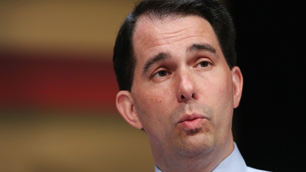 Republican presidential candidate Wisconsin Governor Scott Walker fields questions at The Family Leadership Summit at Stephens Auditorium on July 18, 2015 in Ames, Iowa. (Photo by Scott Olson/Getty)