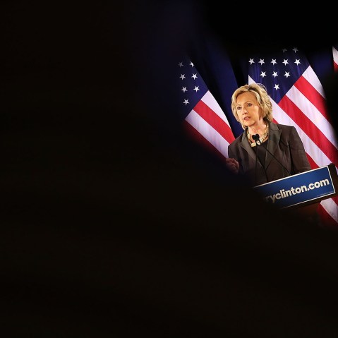 Democratic presidential frontrunner Hillary Clinton gives an economic speech at New York University on July 24, 2015 in New York, N.Y. (Photo by Spencer Platt/Getty)