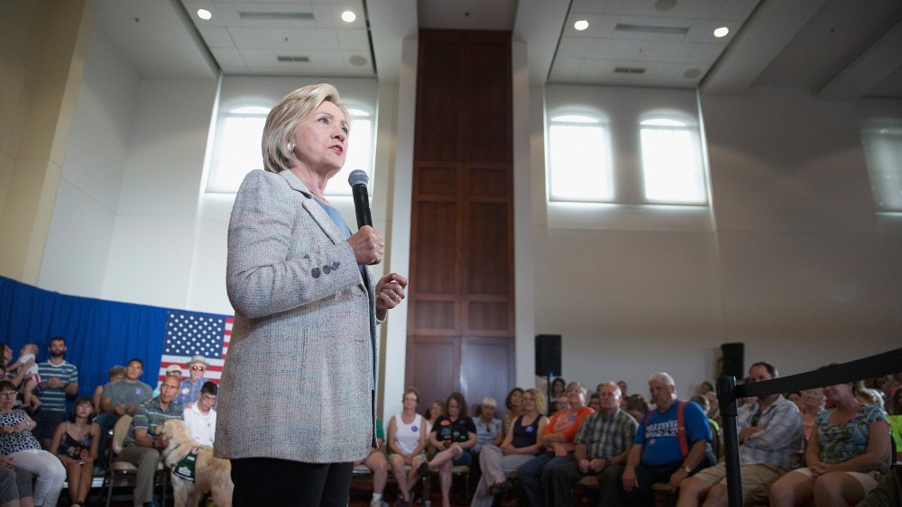 Hillary Clinton brings her Presidential Campaign back to Iowa (Photo by Scott Olson/Getty).