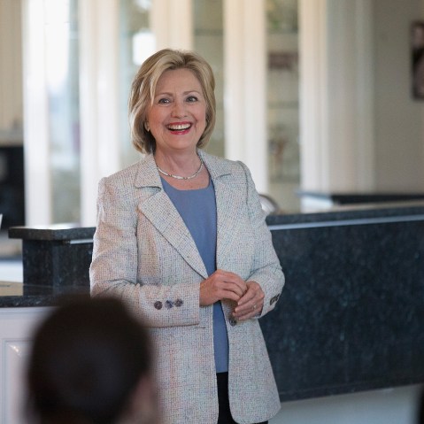 Hillary Clinton Brings Her Presidential Campaign Back To Iowa (Photo by Scott Olson/Getty).