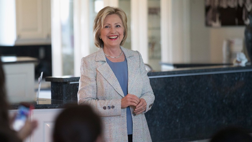 Hillary Clinton Brings Her Presidential Campaign Back To Iowa (Photo by Scott Olson/Getty).