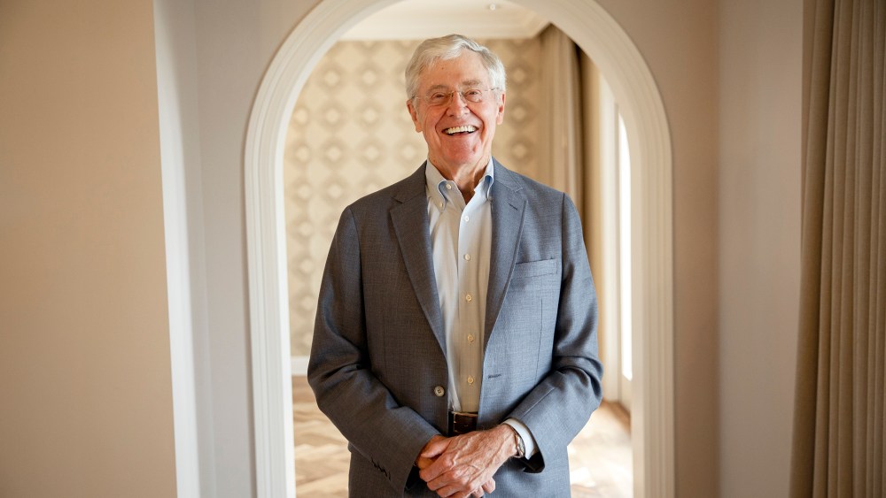Charles Koch stands for a portrait after an interview with the Washington Post at the Freedom Partners Summit on Monday, August 3, 2015 in Dana Point, CA. (Photo by Patrick T. Fallon/The Washington Post/Getty)