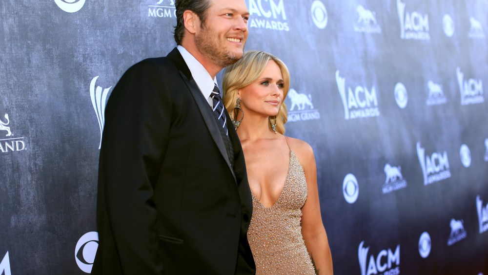 Recording artists Blake Shelton and Miranda Lambert attend the 49th Annual Academy of Country Music Awards at the MGM Grand Garden Arena on April 6, 2014 in Las Vegas, Nev. (Photo by Christopher Polk/ACMA2014/Getty)