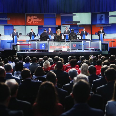 Top-Polling GOP Candidates Participate In First Republican Presidential Debate. (Photo by Scott Olson/Getty)