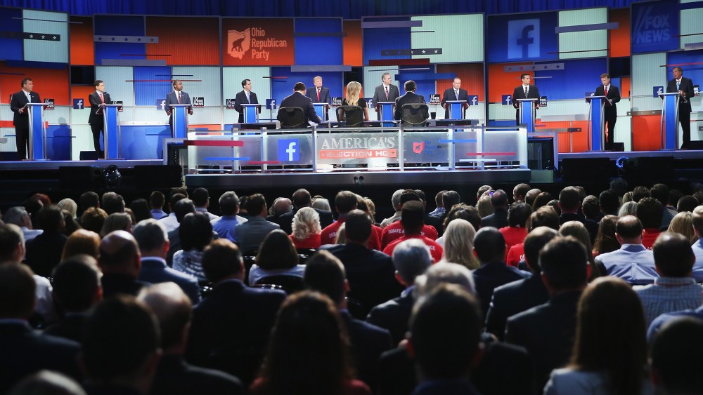 Top-Polling GOP Candidates Participate In First Republican Presidential Debate. (Photo by Scott Olson/Getty)