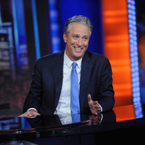 Jon Stewart hosts "The Daily Show with Jon Stewart" #JonVoyage on Aug. 6, 2015 in New York City. (Photo by Brad Barket/Comedy Central/Getty)