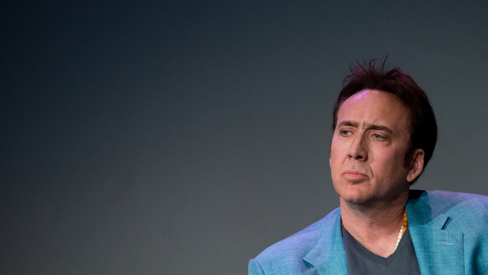 Actor Nicolas Cage attends "Meet The Filmmakers" at Apple Store Soho on April 10, 2014 in New York, N.Y. (Photo by Noam Galai/WireImage/Getty)