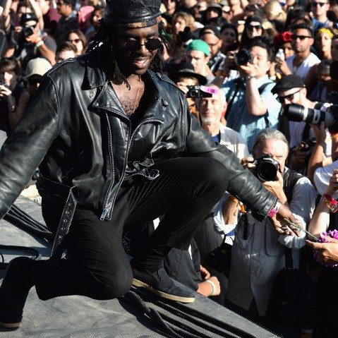 Musician Dev Hynes of Blood Orange performs onstage during day 3 of the 2014 Coachella Valley Music & Arts Festival at the Empire Polo Club on April 13, 2014 in Indio, Calif. (Photo by Frazer Harrison/Coachella/Getty)