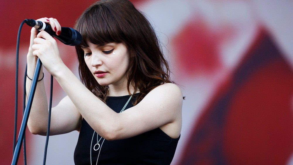 Lauren Mayberry of the Chvrches performs on Day 1 of the V Festival at Hylands Park on Aug. 22, 2015 in Chelmsford, England. (Photo by Tristan Fewings/Getty)