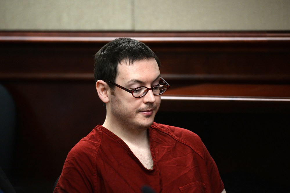 James Holmes appears in court to be formally sentenced, when victims and their families were given the opportunity to speak about the shooting and its effects on their lives, Aug. 24, 2015. (Photo by RJ Sangosti/The Denver Post/Getty)