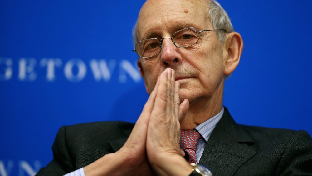 Supreme Court Associate Justice Stephen Breyer participates in a panel at the Georgetown University Law Center April 21, 2014 in Washington, DC. (Photo by Chip Somodevilla/Getty)