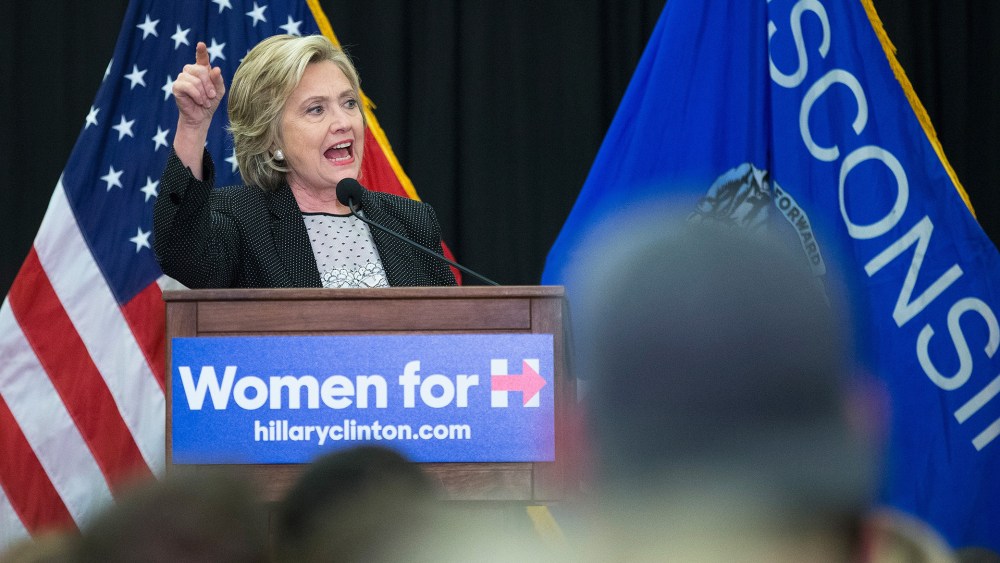 Democratic presidential candidate Hillary Clinton speaks to guests gathered for a campaign event at the University of Wisconsin-Milwaukee on Sep. 10, 2015 in Milwaukee, Wis. (Photo by Scott Olson/Getty)