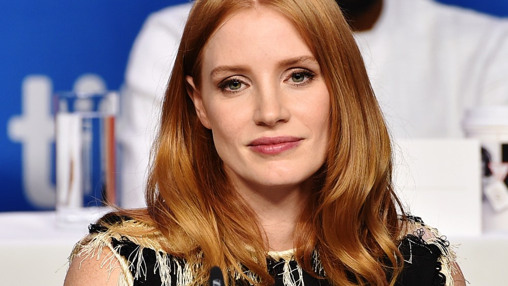 Actress Jessica Chastain speaks onstage during the "The Martian" press conference at the 2015 Toronto International Film Festival at TIFF Bell Lightbox on Sept. 11, 2015 in Toronto, Canada. (Photo by Kevin Winter/Getty)